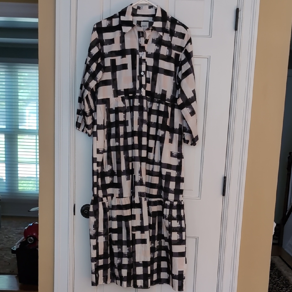 Anthropologie Maeve The Bettina Tiered Maxi Shirt Dress